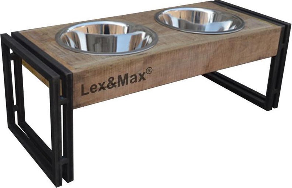 Lex & Max Futtermittel Oslo – Futternapf – 67 x 34 x 26 cm - Ø24 cm – Edels