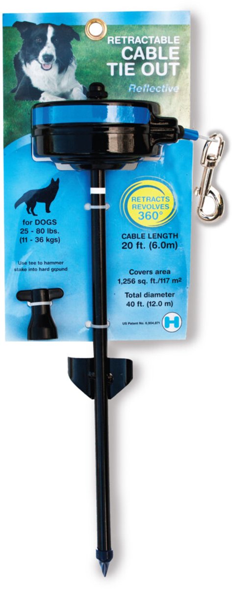 Petstages Einziehbare Rollenleine mit unterem Stift - Gelb/Schwarz - Mittel