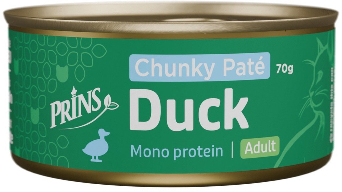 Prins Chunky Paté - Katzenfutter - Ente - 24 x 70 g