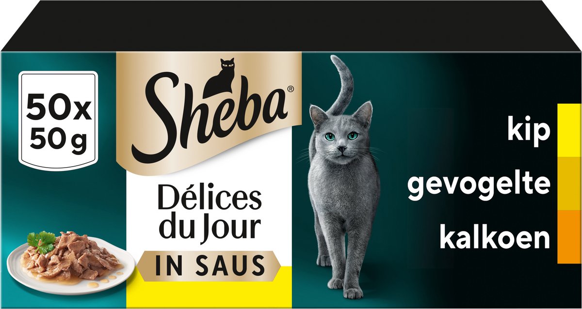 Sheba Delices du Jour - Geflügel - Mega Pack - 50 x 50 g