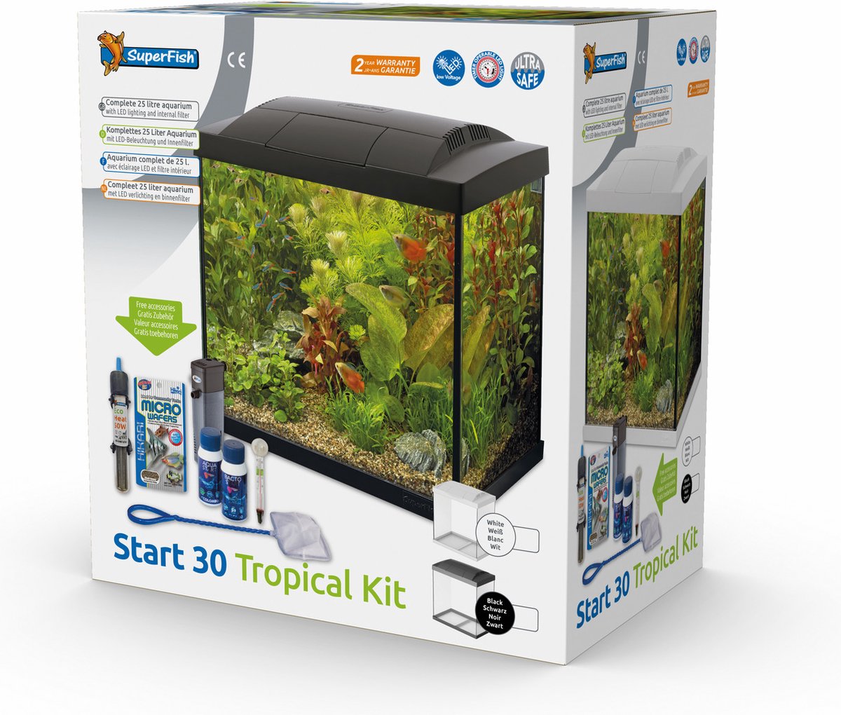 SuperFish Aquarium Tropical Kit - Schwarz - 27 L