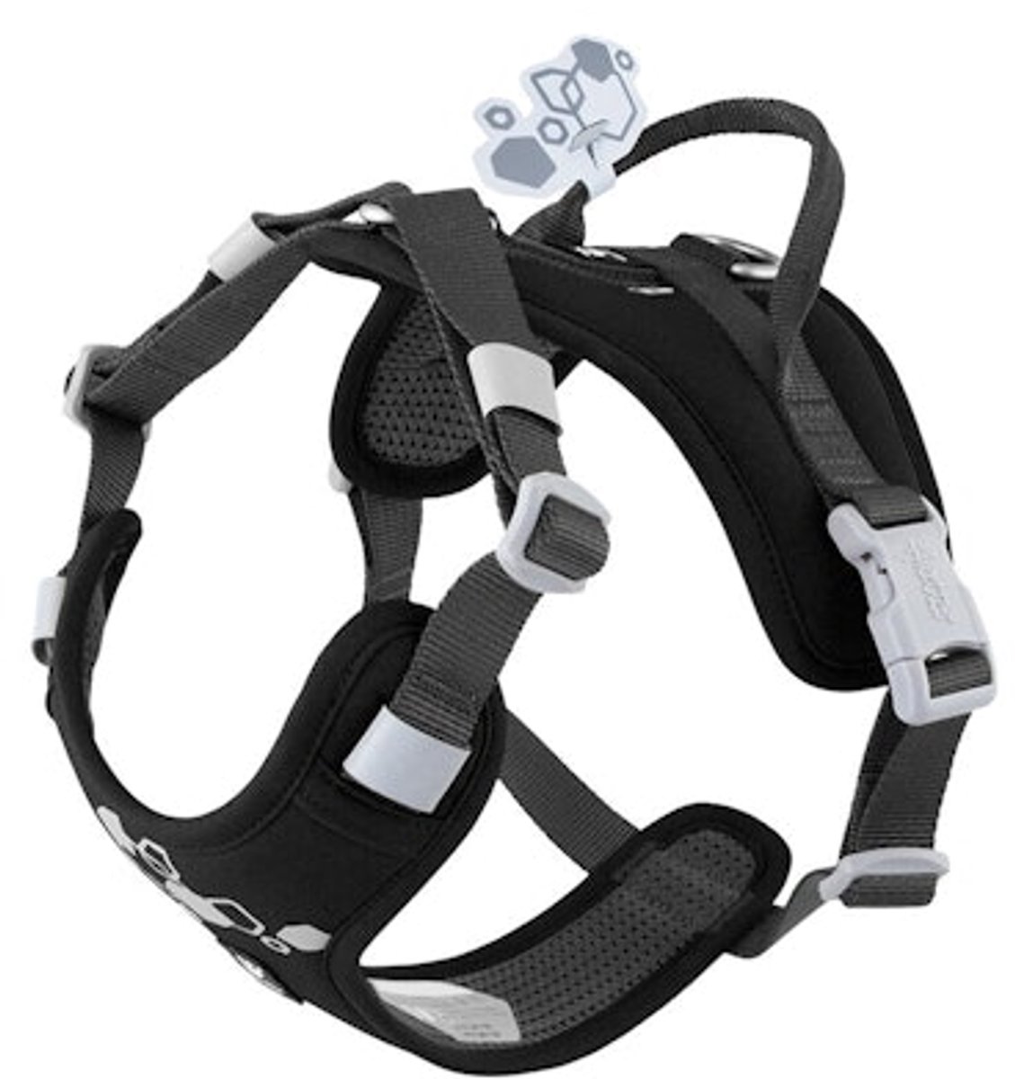 Hurtta Weekend Warrior Eco Harness 2 - Raven - 45-60 cm