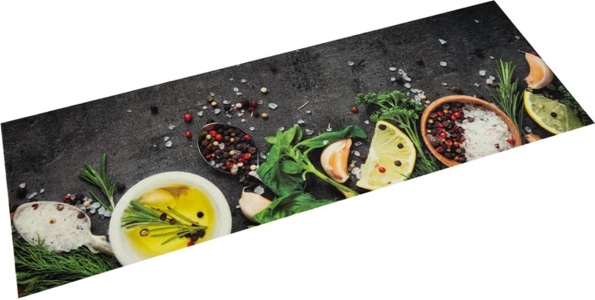 Vidaxl Küchenteppich, Gewürzmuster, 60x180 cm, Samt