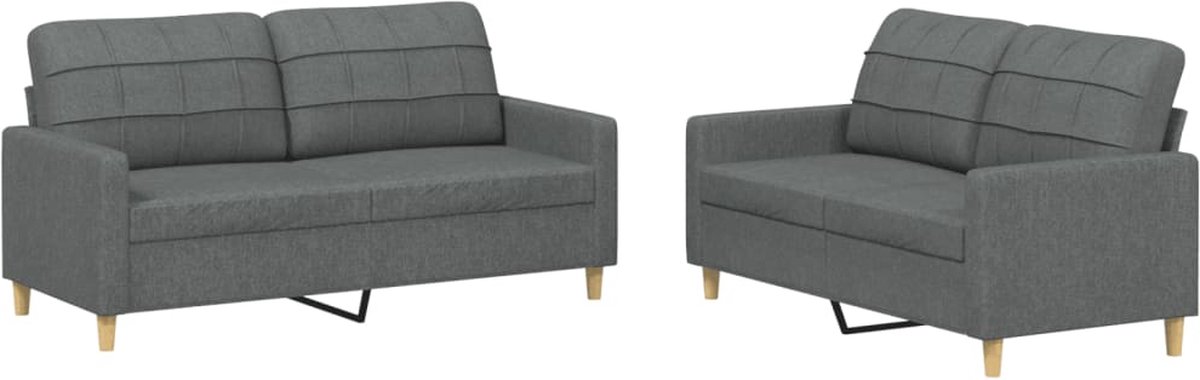 Vidaxl 2-teiliges Lounge-Set, Stoffbezug, Dunkelgrau