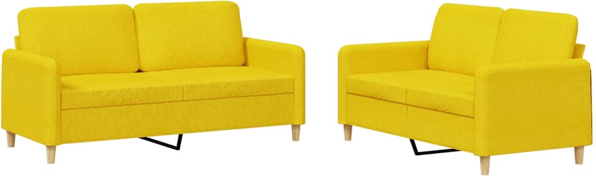 Vidaxl 2-teiliges Lounge-Set, Stoffbezug, Hellgelb