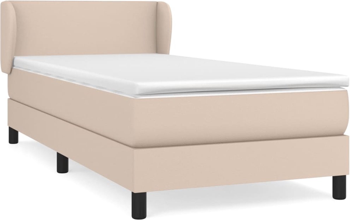 Vidaxl Kontinentalbett Mit Matratze, Cappuccino, Öko-Leder 80X200 Cm