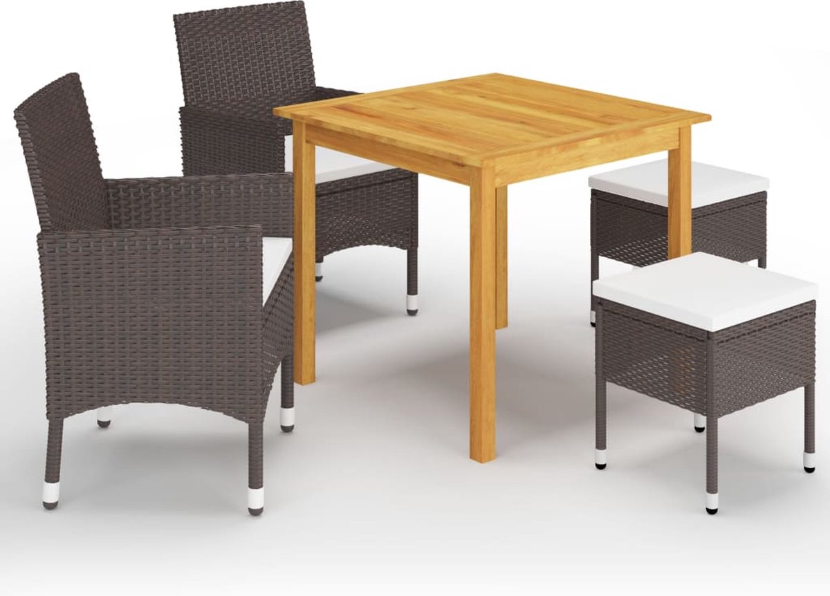 Vidaxl 5-teiliges Gartenmöbel-Set, Braun