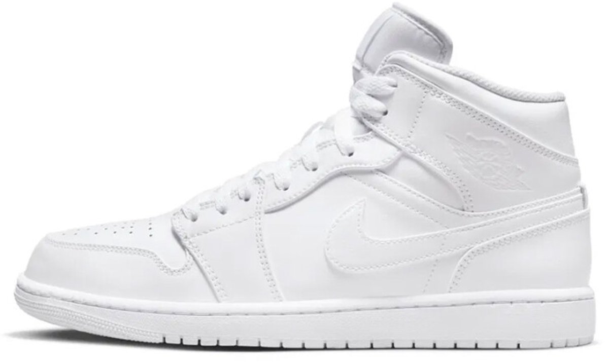 Air Jordan 1 Mid Triple Weiß Herren Sneaker 554724-136 40.5