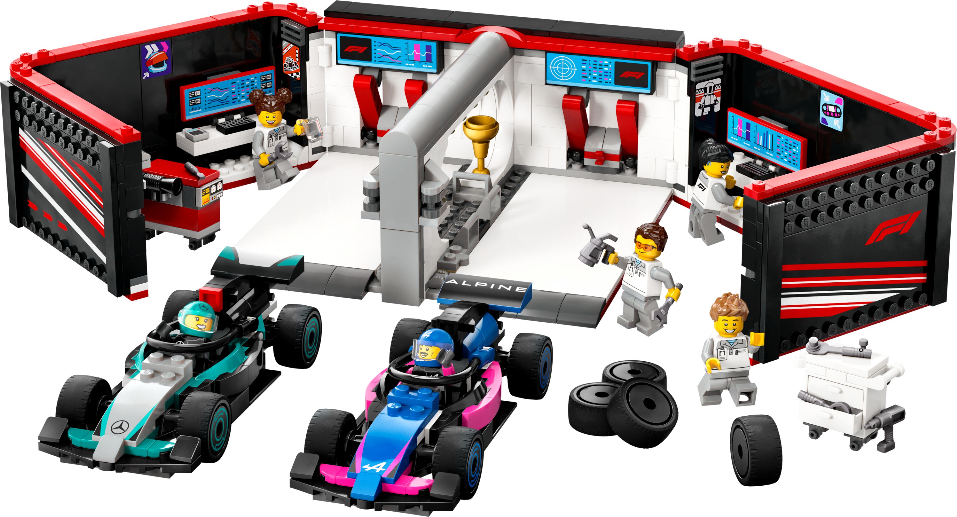 F1 Garaż i bolidy Mercedes-AMG i Alpine