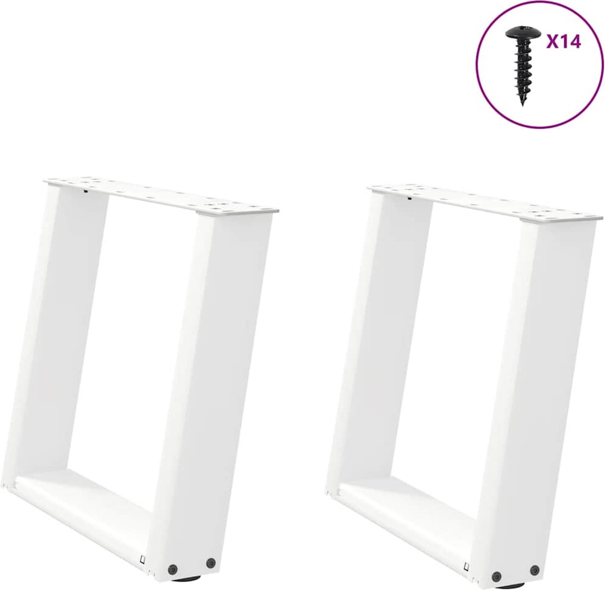 Vidaxl Tischbeine, 2 Stück, Weiß, 50X(42-43) Cm, Stal