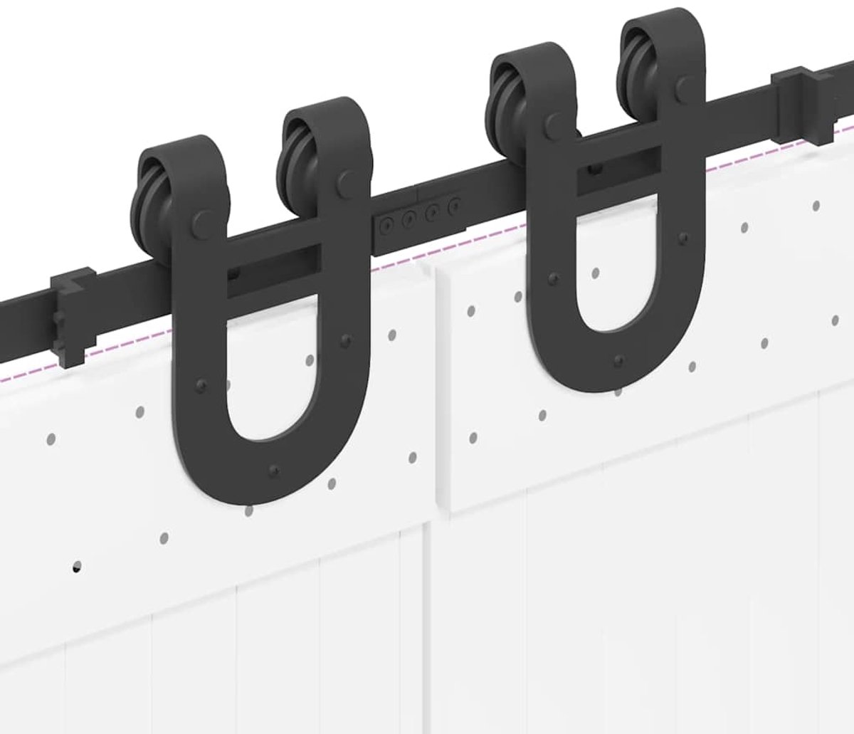 Vidaxl System für Schiebetüren, 400 cm, Stahl, Schwarz