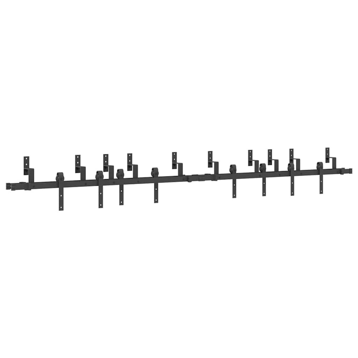 Vidaxl System für Schiebetüren, 305 cm, Stahl, Schwarz
