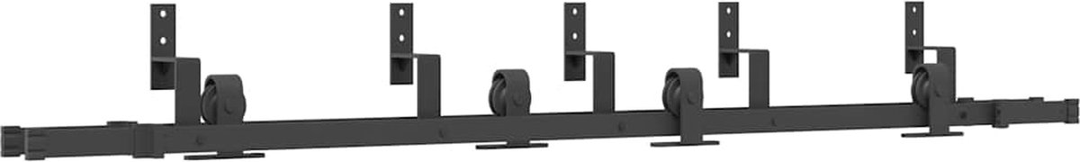 Vidaxl System für Schiebetüren, 200 cm, Stahl, Schwarz