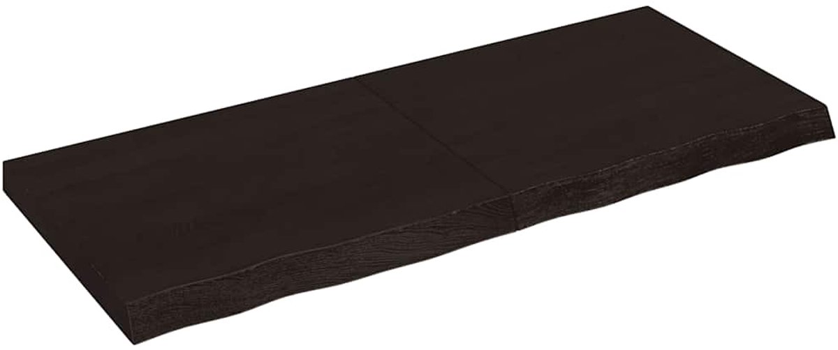 Vidaxl Regal, Dunkelbraun, 120X50X(2-6) Cm, Fertigbehandeltes Eichenholz