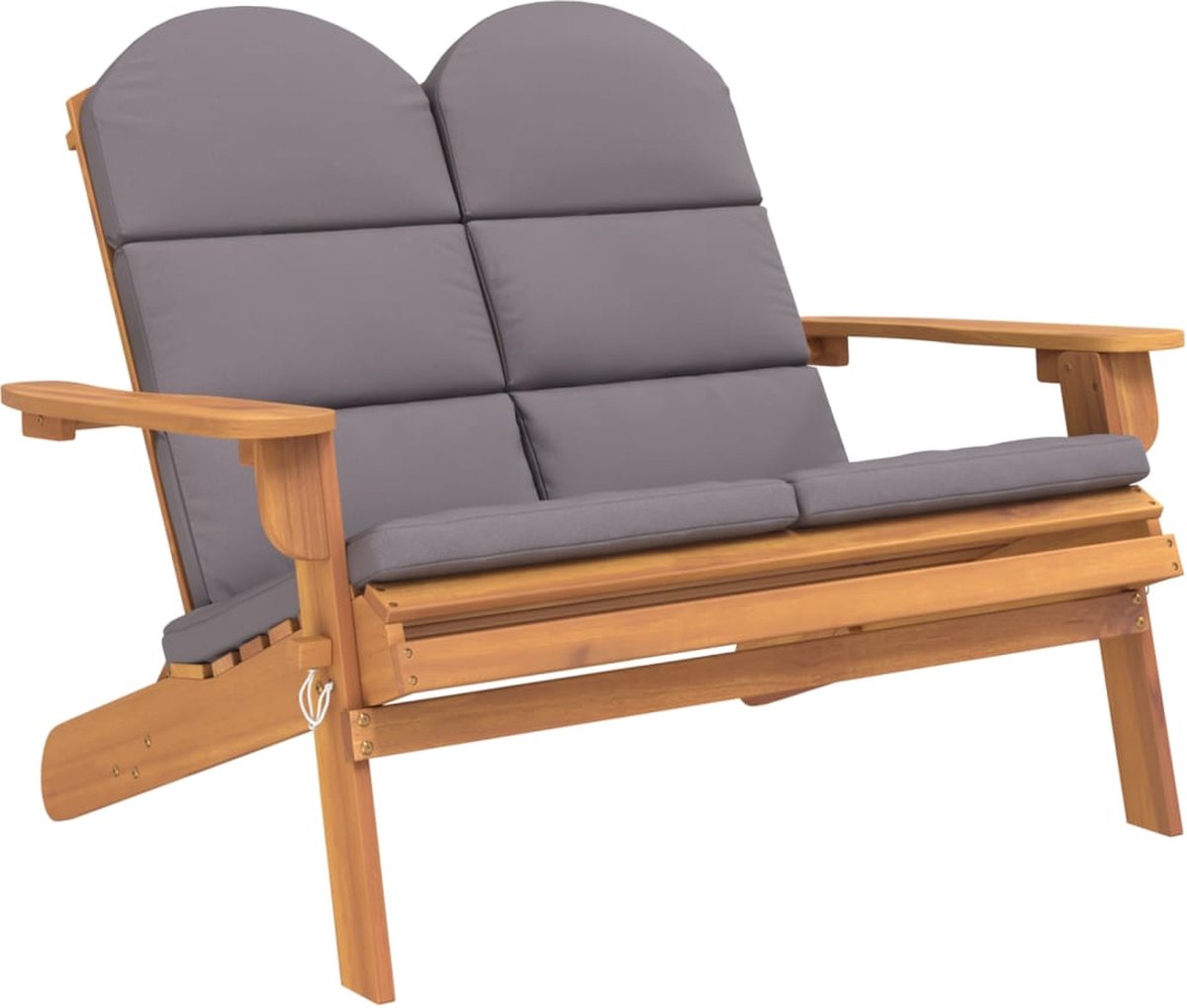 Vidaxl Adirondack-Gartenbank mit Kissen, 126 cm, Akazienholz