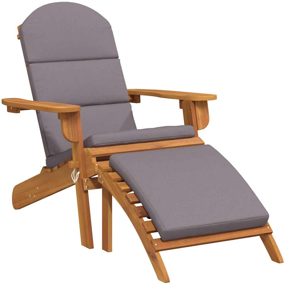 Vidaxl Adirondack-Gartenstuhl Mit Fußstütze, Massives Akazienholz
