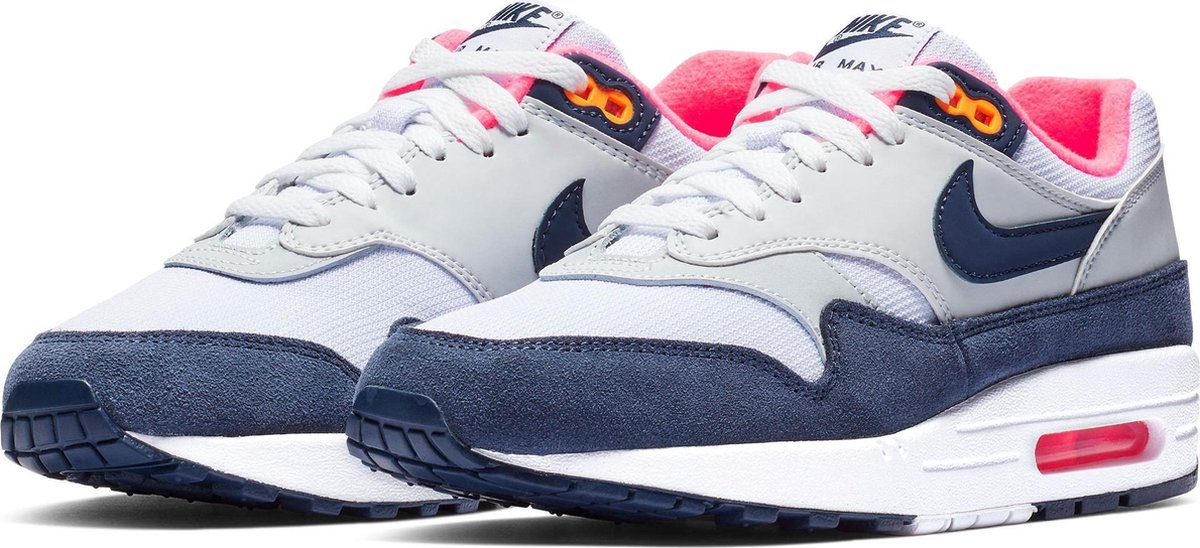 Nike Air Max 1 Pure Platinum Midnight Navy Racer Pink Damen 319986-116 38.5