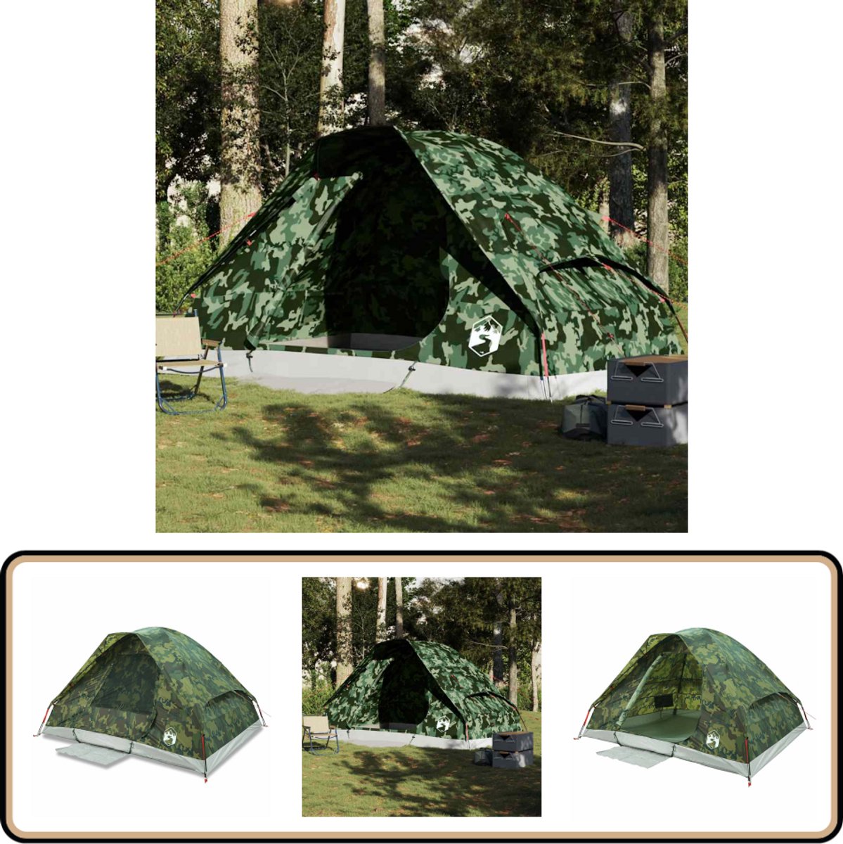 Vidaxl Familienzelt, 6-Personen, Camouflage, Wasserdicht