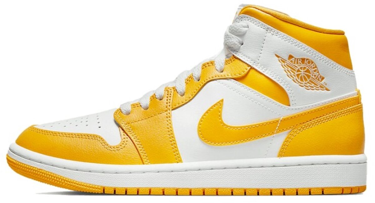 Air Jordan 1 Mid University Gold Damen Sneaker Gelb Weiß BQ6472-117 43