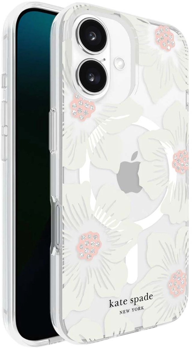Kate Spade New York Schutz-Magsafe - Hülle iPhone 16 (Stockrose Florale)