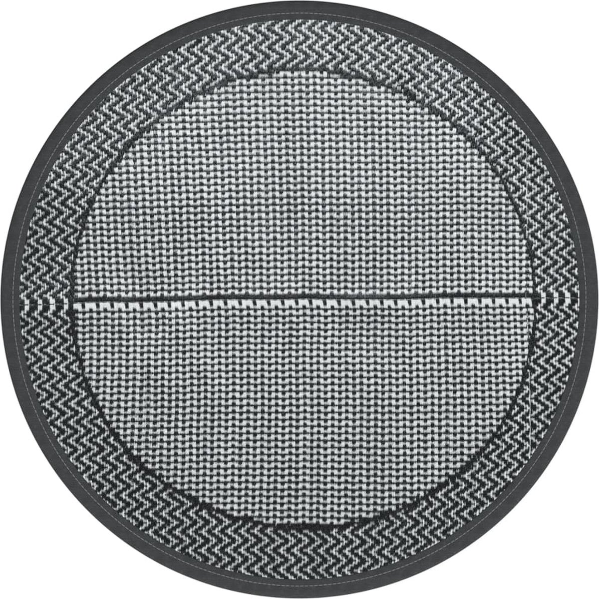 Vidaxl Teppich für den Außenbereich, Grau, Ø120 cm, PP