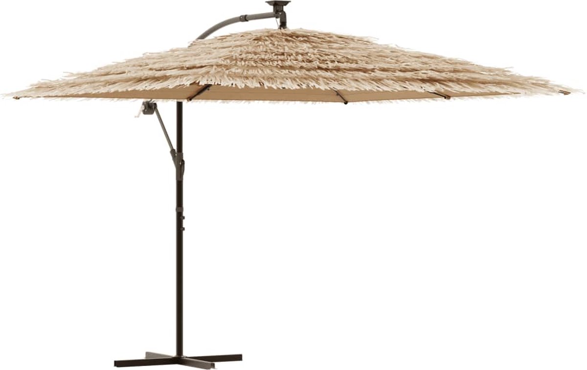 Vidaxl Gartenschirm mit LED, Stahlständer, Braun, 290x290x238 cm