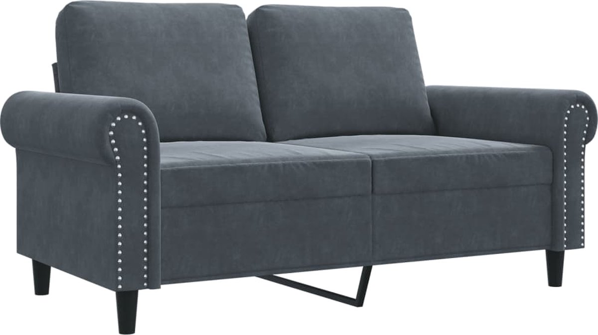 Vidaxl Sofa 2-Sitzer, Dunkelgrau, 120 cm, Mit Samt bezogen