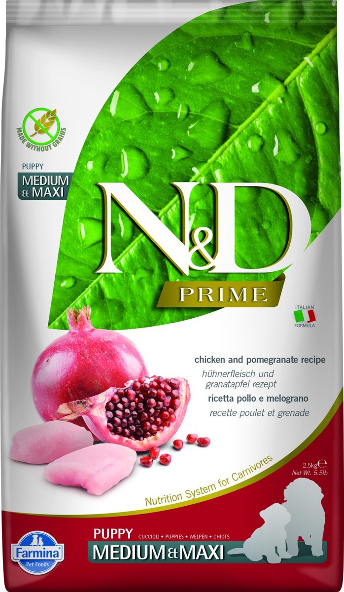 Farmina N&D Prime Puppy Medium & Maxi - Chicken & Pomegranate - 2,5 kg