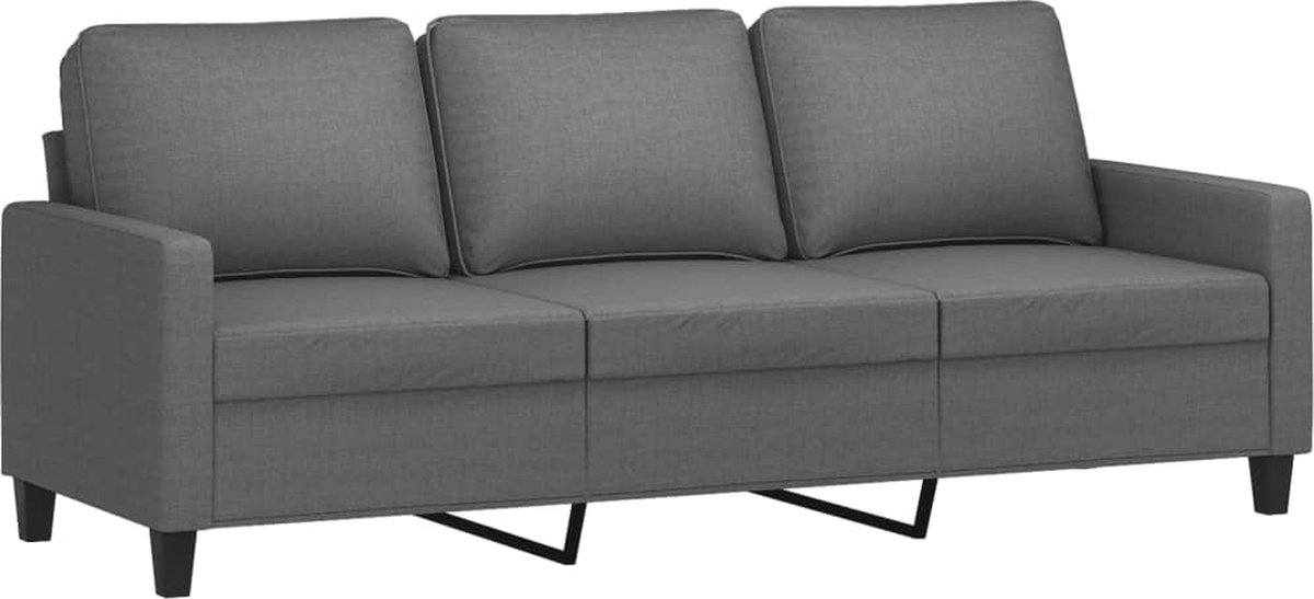Vidaxl Sofa 3-Sitzer, Dunkelgrau, 180 cm, Mit Stoff bezogen
