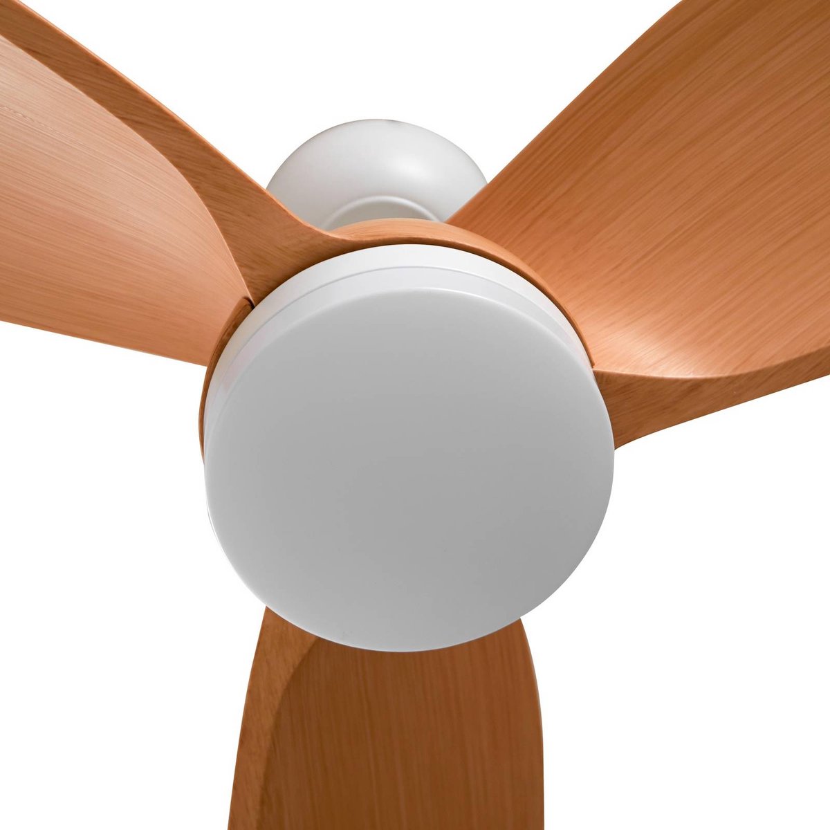 Enon LED-Deckenventilator, weiß/holzfarben, DC, leise - Lindby - Wohnzimmer - Modern - Metall - Einflammig