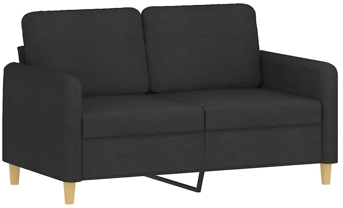Vidaxl Sofa 2-Sitzer, Schwarz, 120 cm, Stoffbezogen