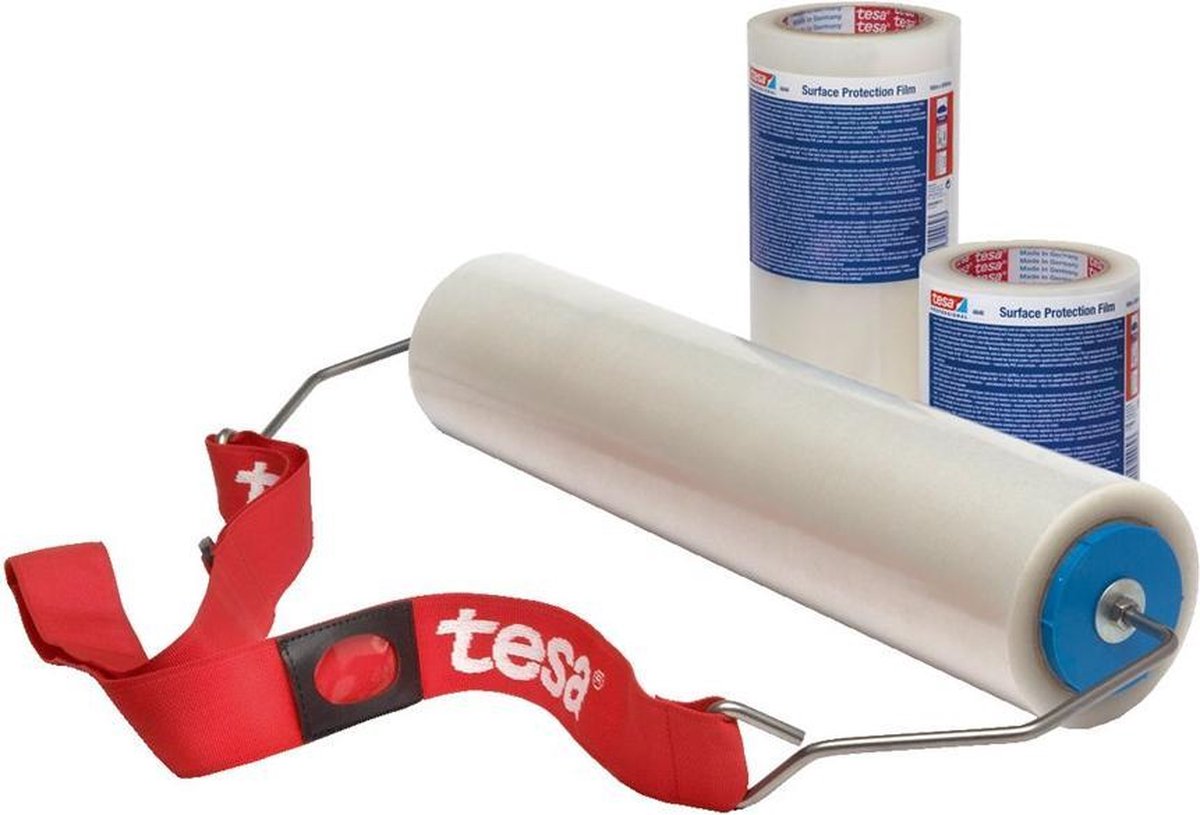4 x Tesa Oberflächenschutzfolie 4848 500mm x 100m rot-farblos