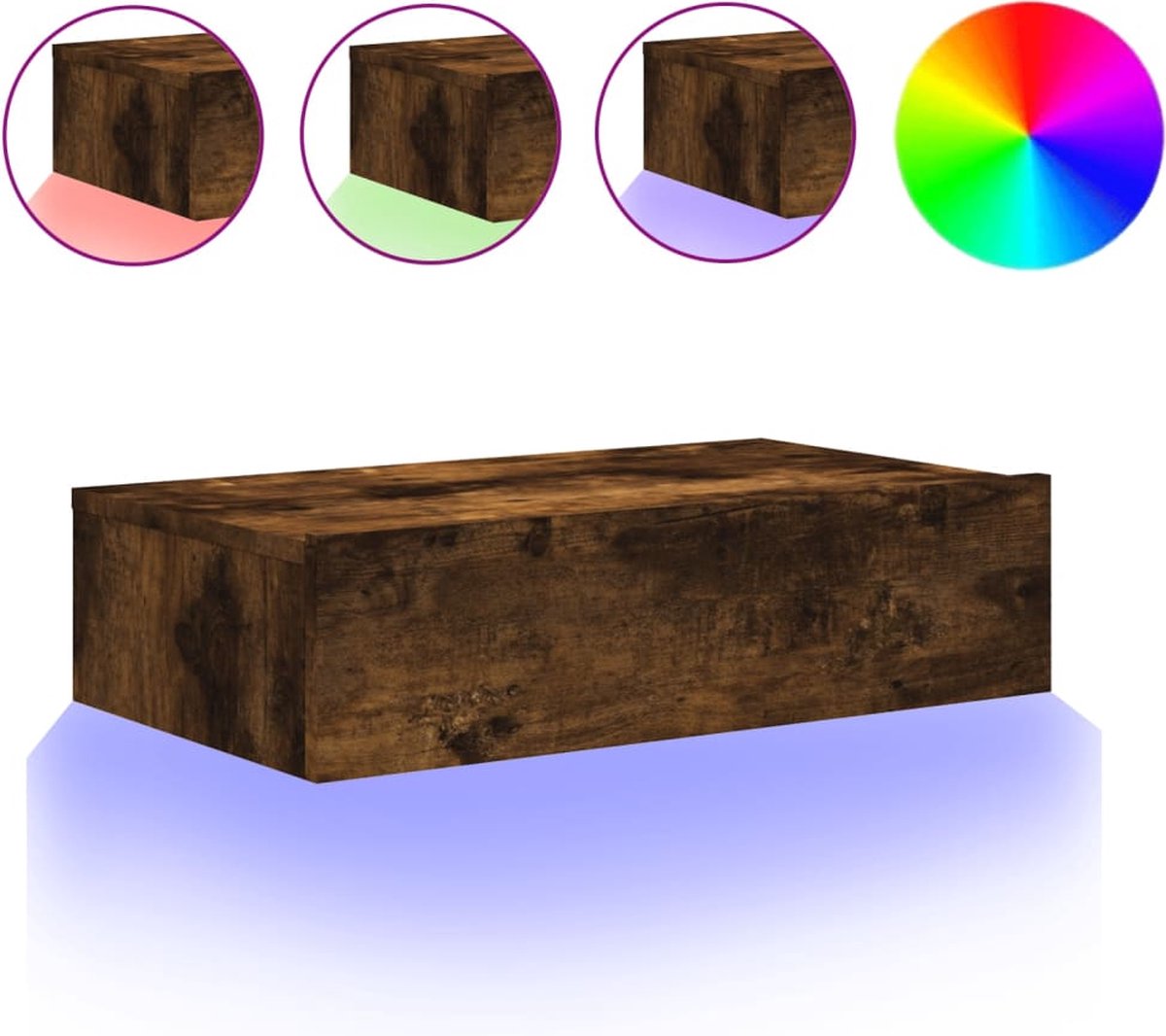 Vidaxl TV-Schrank mit LED, Räuchereiche, 60x35x15,5 cm