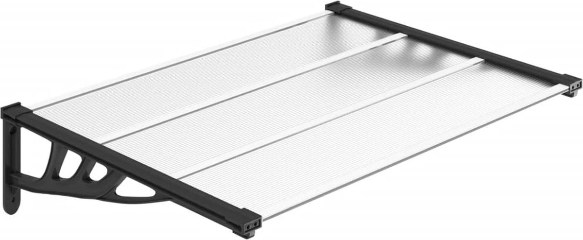 Vidaxl Überdachung Für Tür, Schwarz-Transparent, 122X90 Cm, Polycarbonat