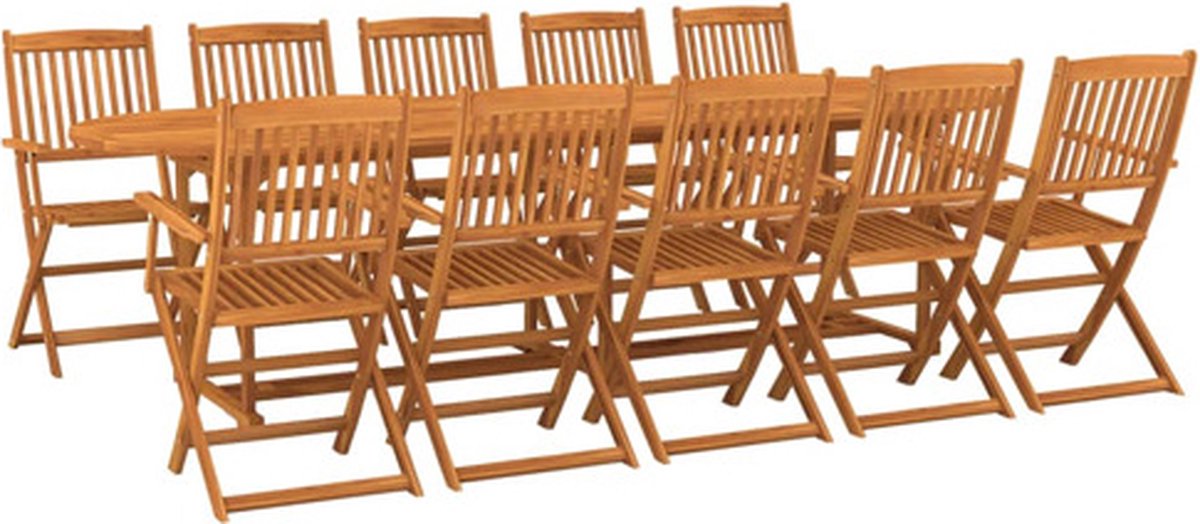Vidaxl 11-Cz. Gartenmöbelset 280x90x75cm Massives Akazienholz