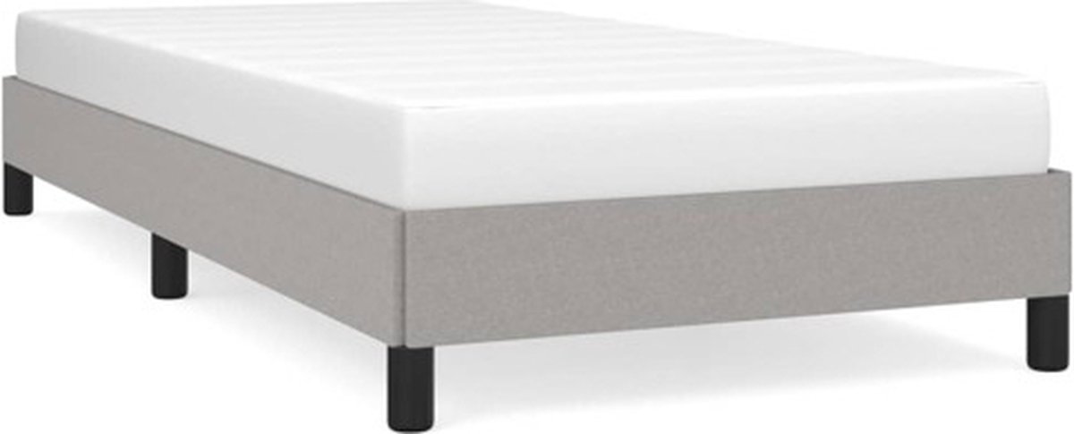 Vidaxl Bettgestell Ohne Matratze, Hellgrau, 90X200 Cm, Mit Stoff bezogen