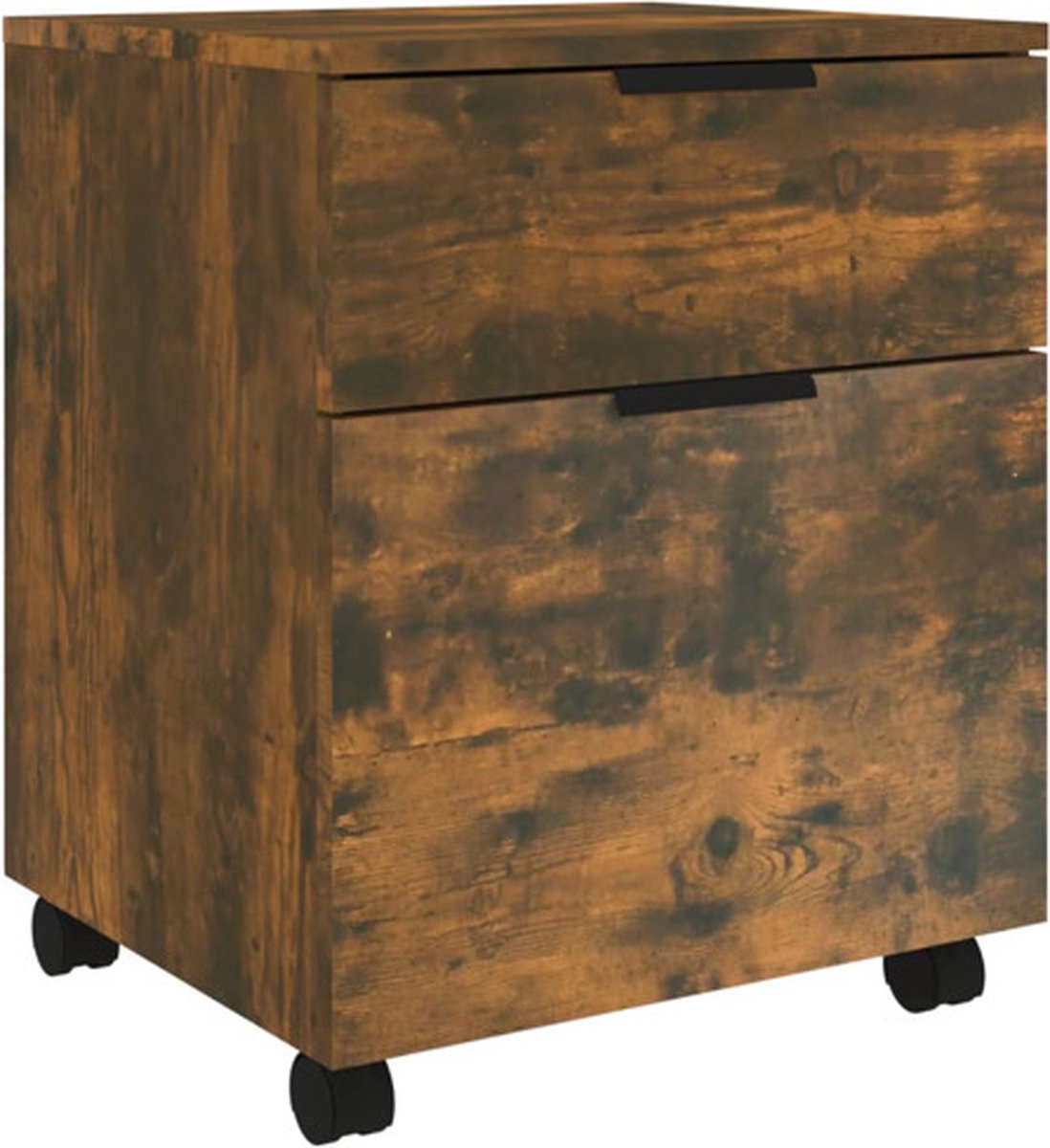 Vidaxl Dokumentenschrank, Auf Rollen, Geräucherte Eiche, 45x38x54 cm