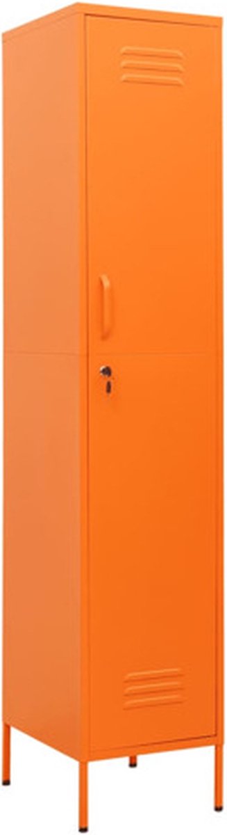 Vidaxl Abschließbarer Schrank, Orange, 35x46x180 cm, Stahl