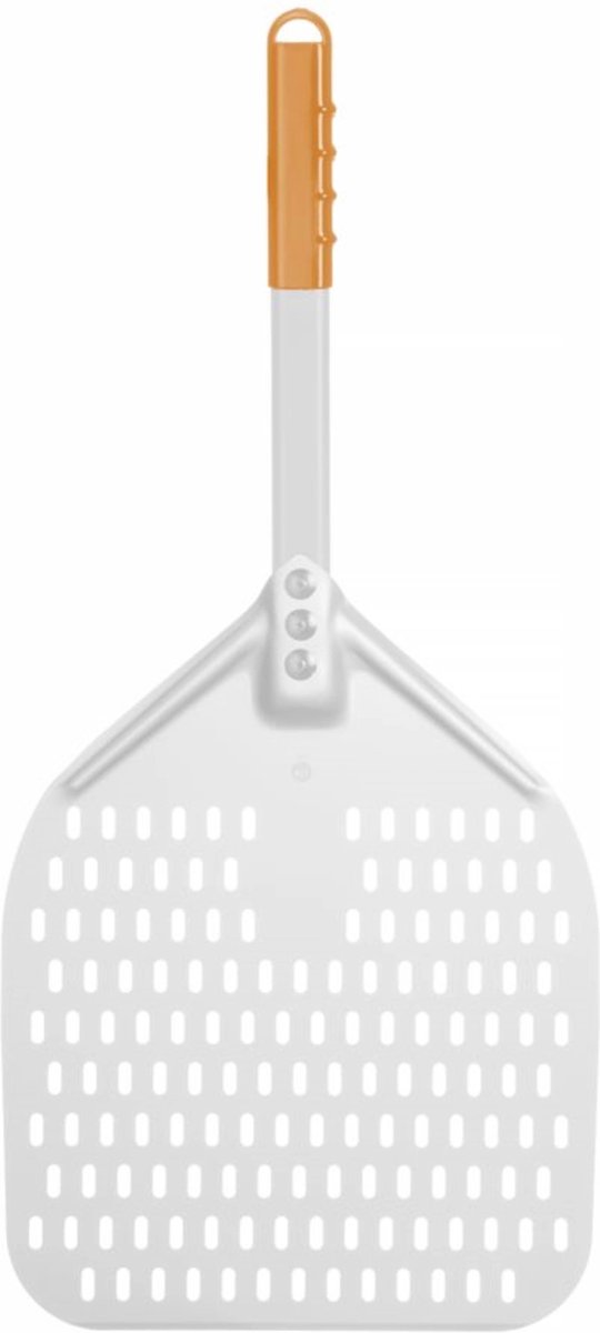 Pizzaschaufel mit kurzem Griff, perforiert, quadratisch, 300 x 660 mm, Hendi 618073