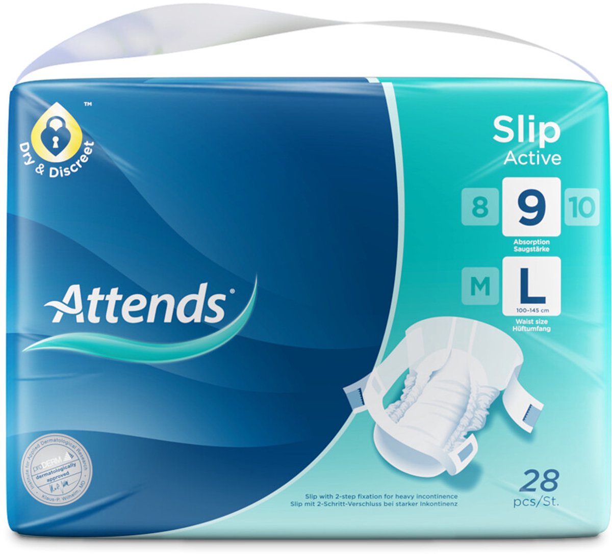 ATTENDS Slip Active 9 large Box 4X28 St