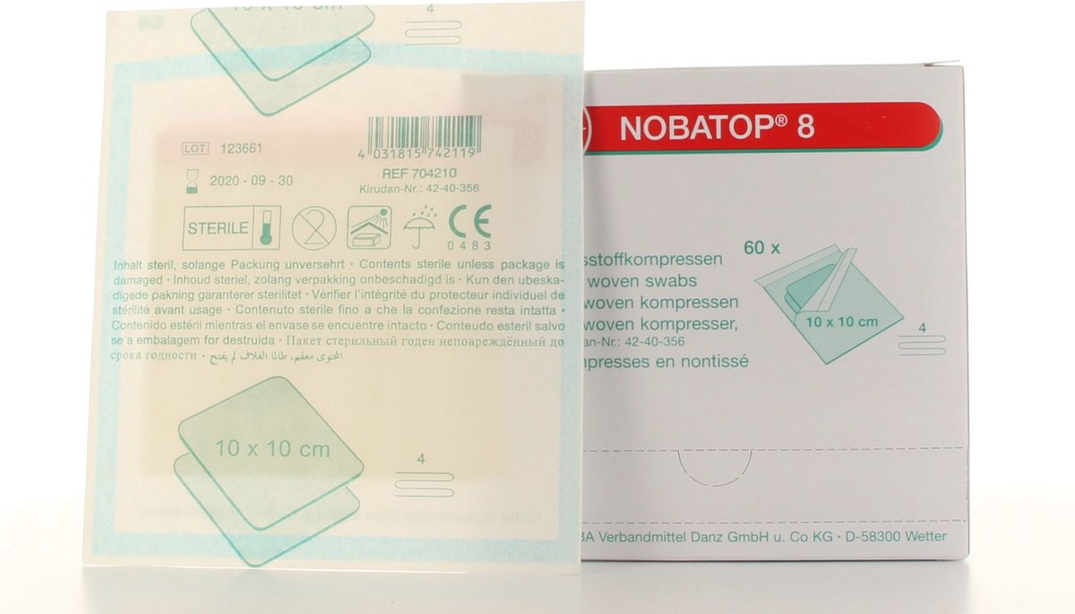 NOBATOP 12 Kompressen 10x10 cm steril 50X2 St Kompressen