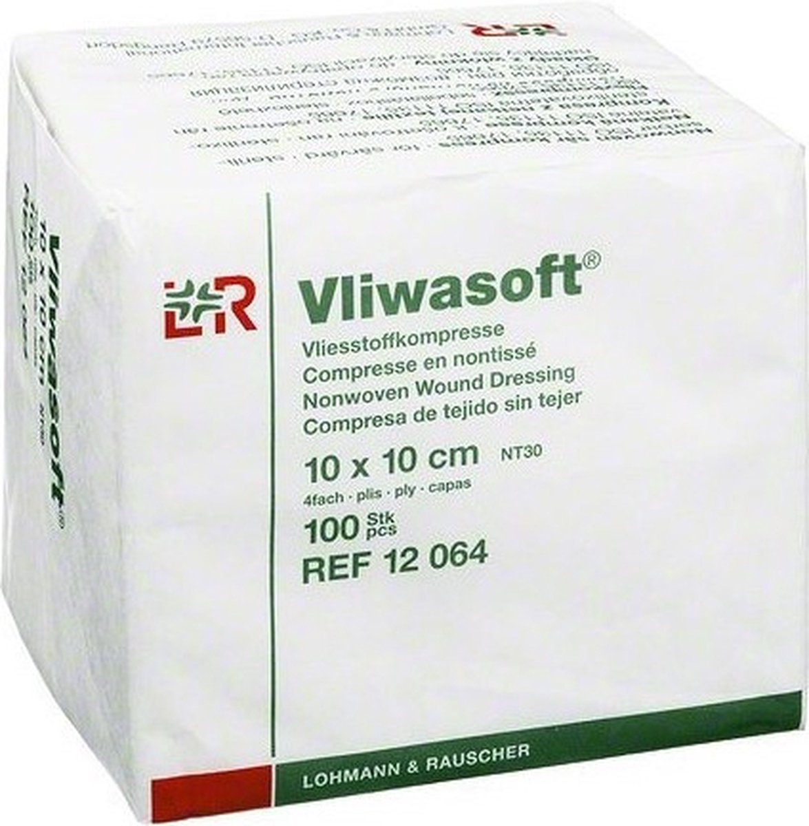VLIWASOFT Vlieskompressen 10x10 cm unsteril 4l. 100 St Kompressen