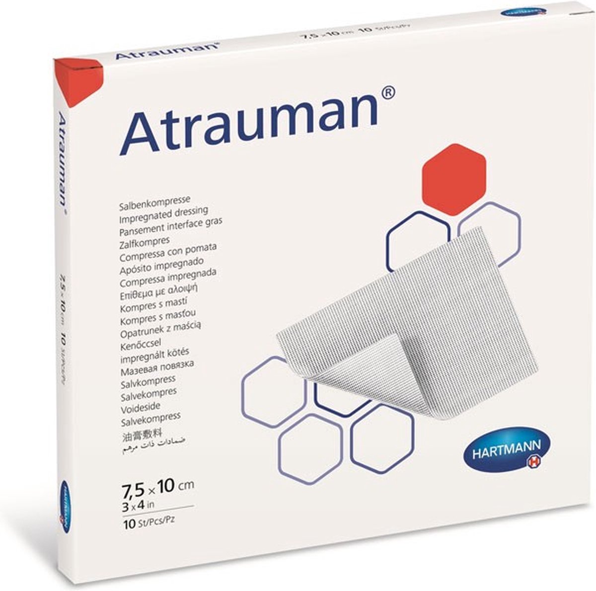 ATRAUMAN 7,5x10 cm steril Kompressen 10 St Kompressen