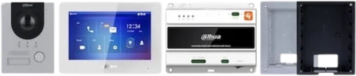 Dahua KTD01L(F) 2-Draht IP Türstation mit Innenmonitor und Verteiler, Unterputz Videogegensprechanlage