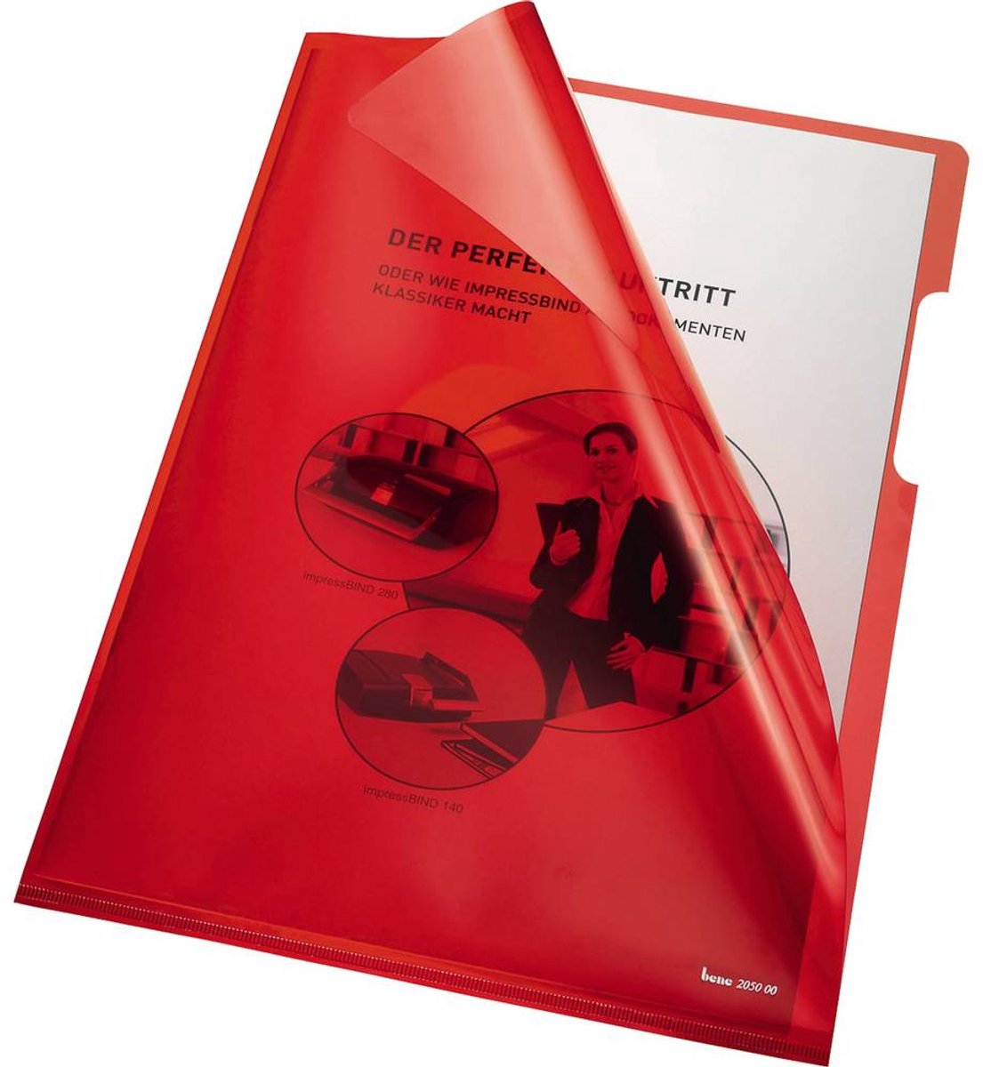 Bene Sichthüllen A4 PVC 150my rot VE=100 Stück