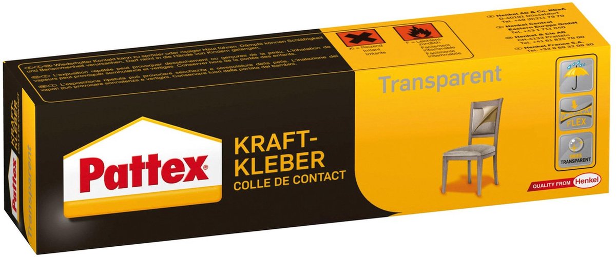 6 x Pattex Kraftkleber transparent 50g