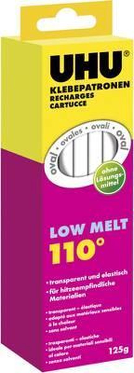 10 x UHU Klebepatrone für Klebepistole LT110 transparent VE=125g
