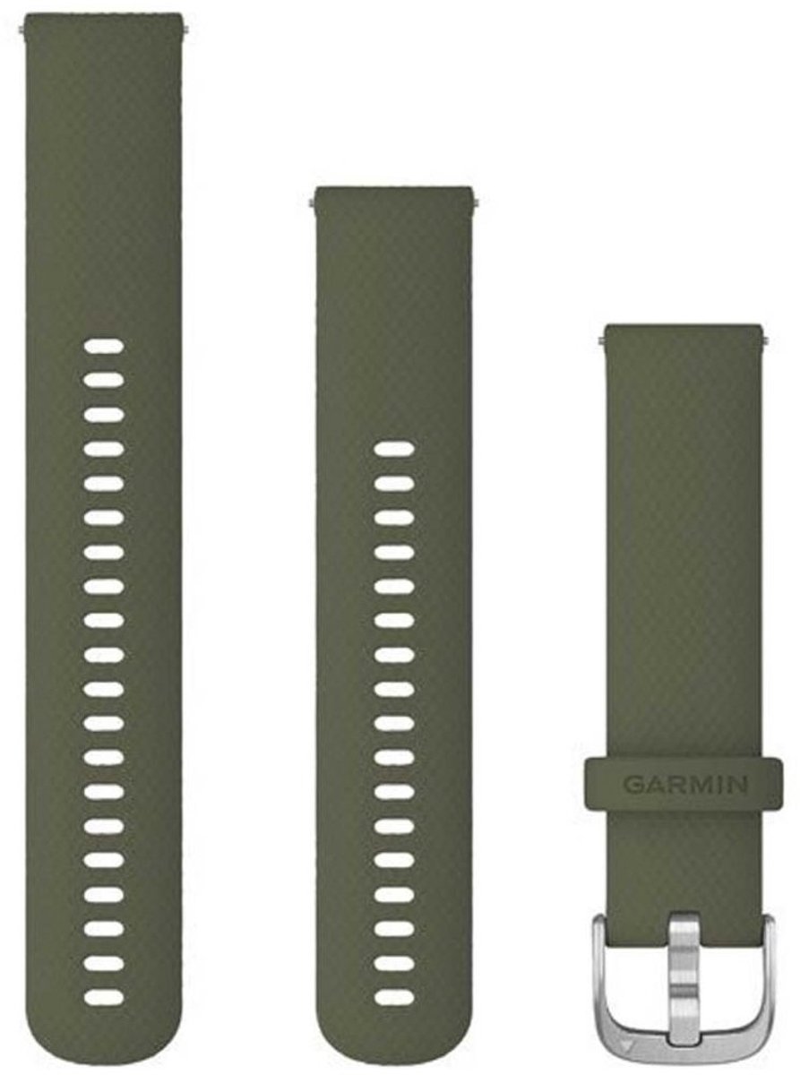 Garmin Garmin Ersatzarmband 20mm Silikon Moosgrün/Silber Schnalle