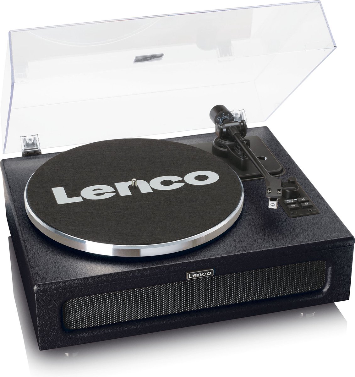 Lenco LENCO LS-430BK Plattenspieler mit 4 Lautsprechern, BT