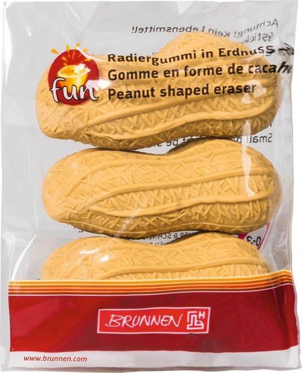 40 x Brunnen Radiergummi Erdnuss-Form VE=3 Stück
